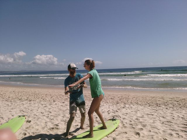 My friend at her surf lesson :)